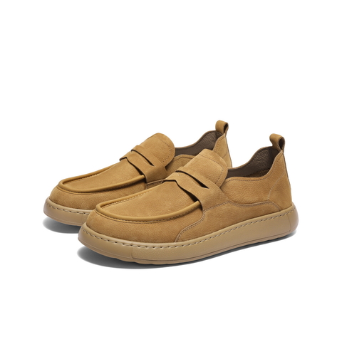 百丽一脚蹬户外工装鞋男2025春新牛皮革软底套脚休闲皮鞋A1859AM5