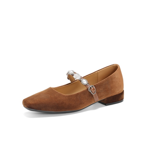 百丽方头气质时装玛丽珍鞋女2025春新舒适优雅单鞋B2441AQ5