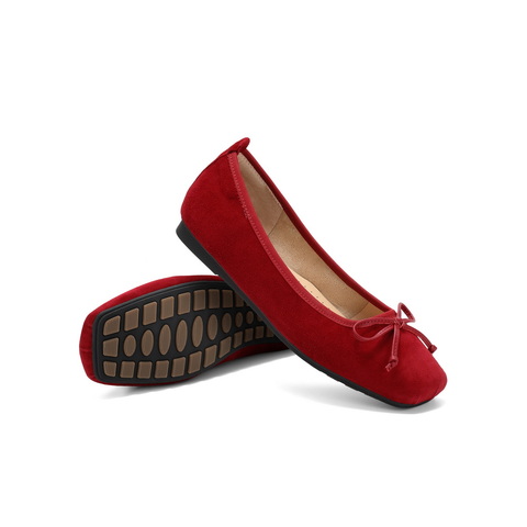 百丽蝴蝶结平底便鞋2025春新真皮质感浅口单鞋B2434AQ5