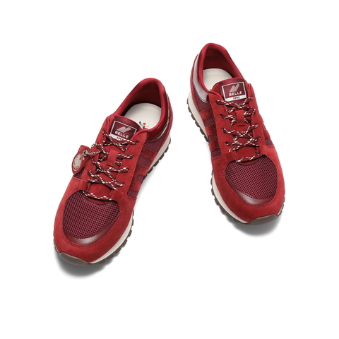 百丽全家福新年红色运动鞋男2025春新商场同款休闲慢跑鞋D5A02AM5