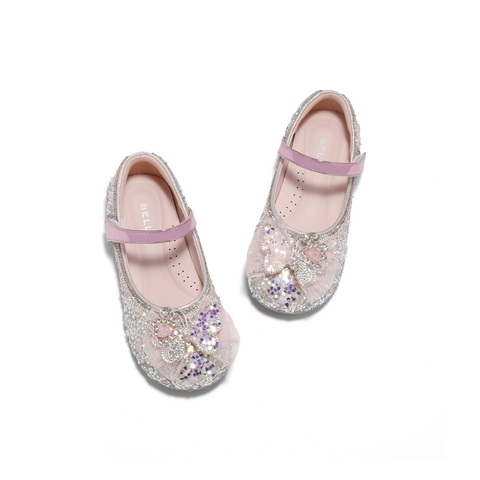 百丽亮片公主风时装鞋2025春新商场同款蝴蝶精致单鞋A6090A85