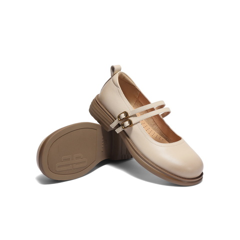 百丽休闲扣带玛丽珍鞋女2025春新真皮时尚优雅鞋B2420AQ5