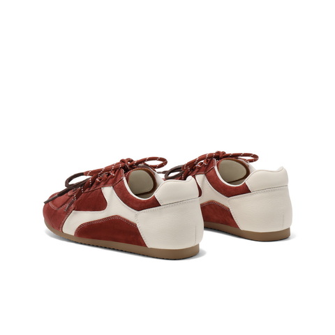 百丽时尚复古德训鞋2025春新双鞋带休闲板鞋B2472AM5