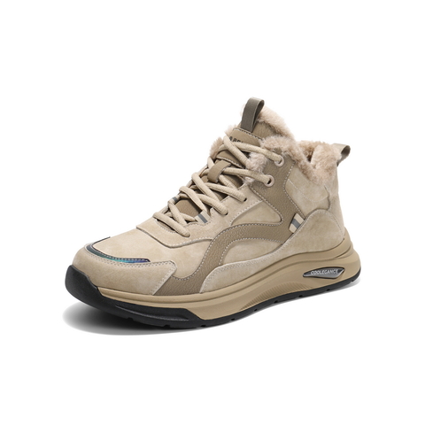 百丽加绒高帮休闲运动鞋男2025春新商场同款厚底增高板鞋8SK01AD5