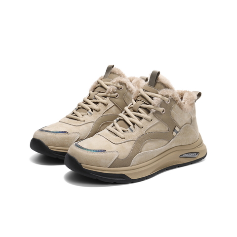 百丽加绒高帮休闲运动鞋男2025春新商场同款厚底增高板鞋8SK01AD5