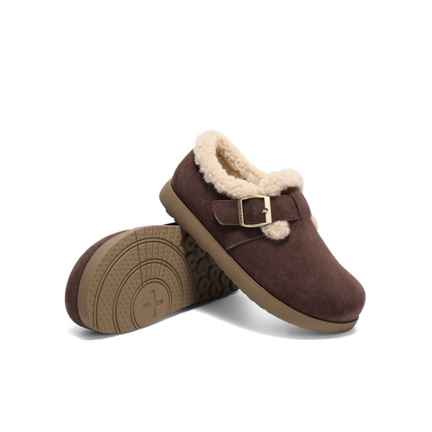 百丽时尚简约勃肯鞋女2025春新商场同款加绒保暖鞋D4W1DAM5