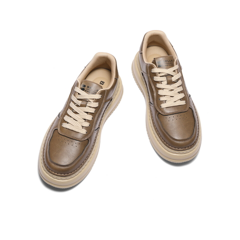 百丽厚底增高休闲板鞋男2025春新商场同款复古潮搭工装鞋8QZ01AM5