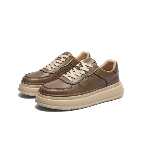 百丽厚底增高休闲板鞋男2025春新商场同款复古潮搭工装鞋8QZ01AM5