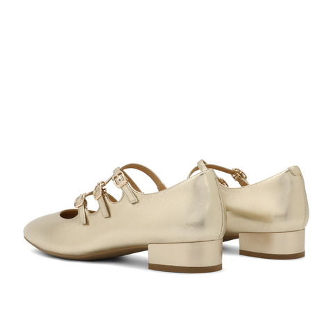 百丽方头玛丽珍鞋女25春新商场同款真皮三条带单鞋BR404AQ5