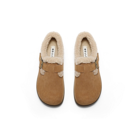 百丽时尚简约勃肯鞋女2025春新商场同款加绒保暖鞋D4W1DAM5