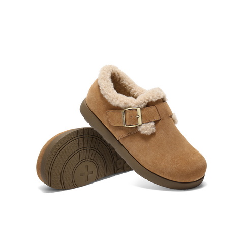 百丽时尚简约勃肯鞋女2025春新商场同款加绒保暖鞋D4W1DAM5