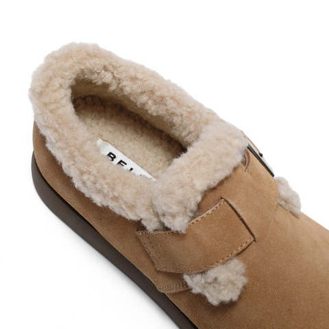 百丽时尚简约勃肯鞋女2025春新商场同款加绒保暖鞋D4W1DAM5