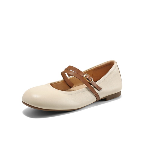 百丽舒适时装玛丽珍鞋女2025春新真皮优雅复古单鞋3H914AQ5