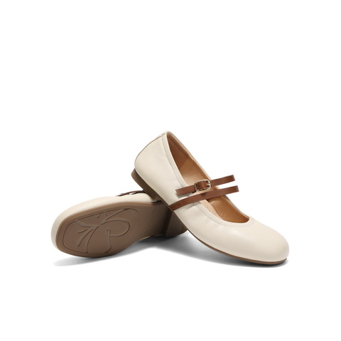 百丽舒适时装玛丽珍鞋女2025春新真皮优雅复古单鞋3H914AQ5