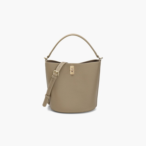 百丽包包女2025新款质感简约休闲百搭单肩斜挎手提水桶包BL812BX5