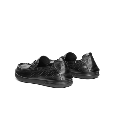 百丽打孔透气豆豆鞋男2025夏新牛皮一脚蹬懒人鞋休闲皮鞋A1890BM5