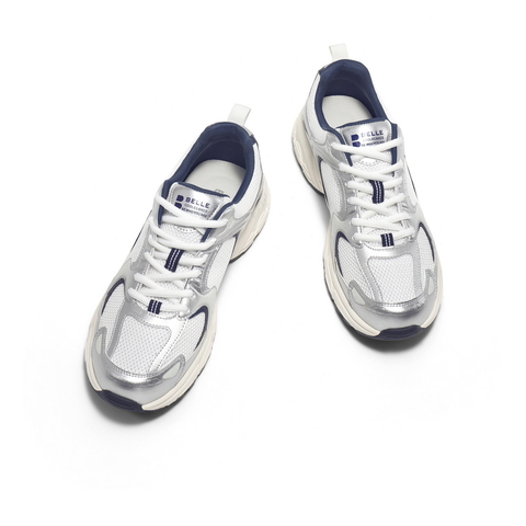 百丽透气网面老爹鞋男鞋2025夏季新款厚底增高休闲运动鞋A1877BM5