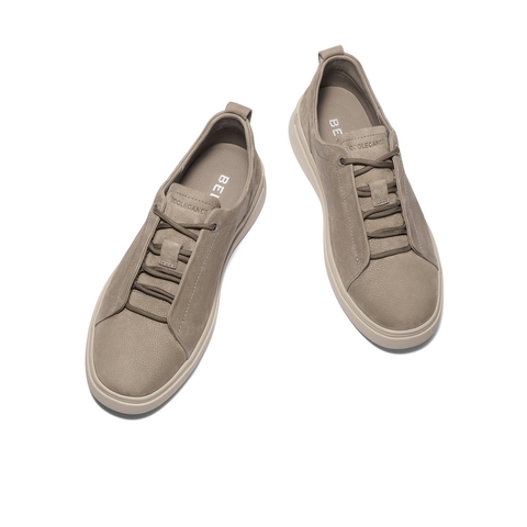 百丽时尚百搭小白鞋男2025春新款牛皮革舒适休闲运动板鞋A1913AM5