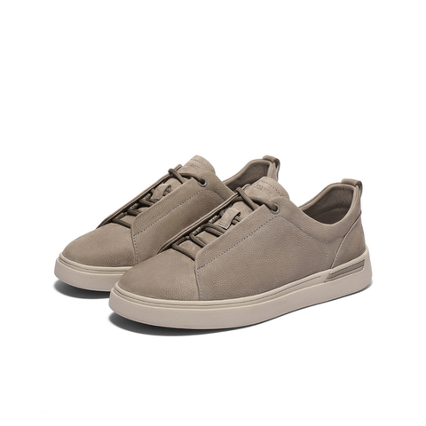 百丽时尚百搭小白鞋男2025春新款牛皮革舒适休闲运动板鞋A1913AM5