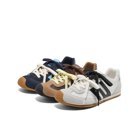 百丽跑道双鞋带休闲鞋2025夏新商场同款拼色翘头休闲鞋D7M1DBM5