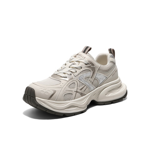 百丽舒适拼接老爹鞋2025春新网面透气运动休闲鞋B2535AM5