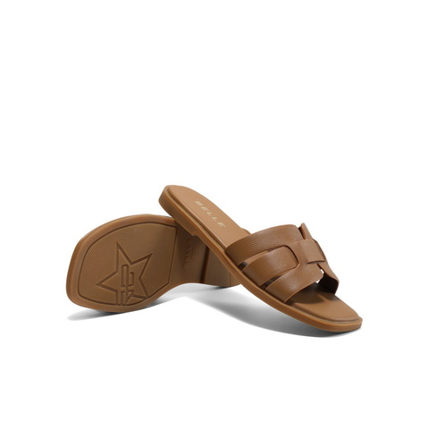 百丽简约编织拖鞋女2025夏新商同款舒适平跟可外穿拖鞋D6F1DBT5