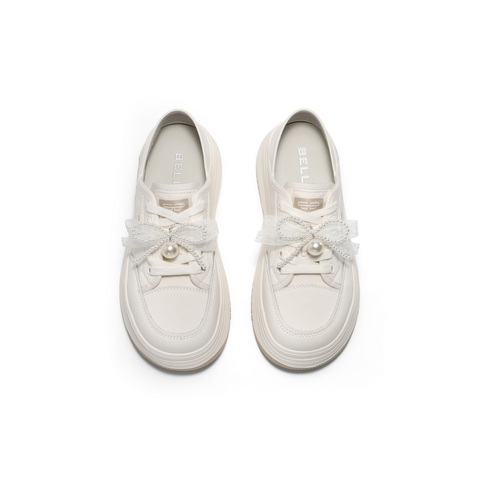 百丽百搭板鞋女2025春新厚底可两穿休闲小白鞋D7W1DAM5