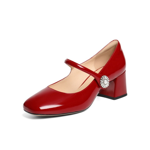 百丽优雅时装玛丽珍鞋女2025春新真皮方头气质单鞋D7L1DAQ5