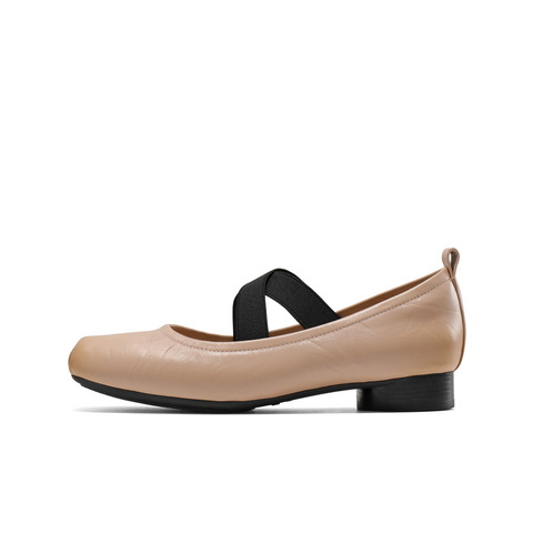 百丽气质淑女玛丽珍鞋女25春新真皮时尚芭蕾风单鞋B1R1DAQ5