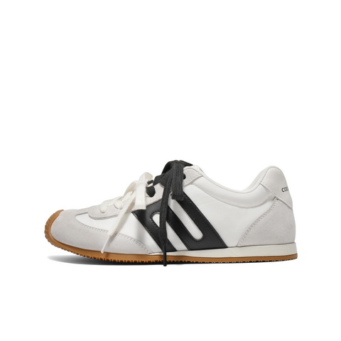 百丽跑道双鞋带休闲鞋2025夏新商场同款拼色翘头休闲鞋D7M1DBM5