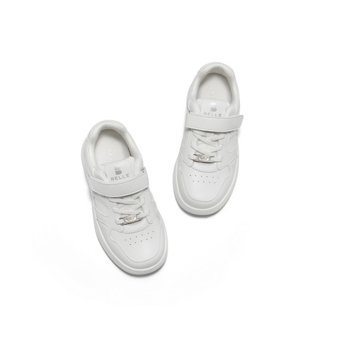 百丽简约大方板鞋2025春新魔术贴休闲童鞋C2508A85