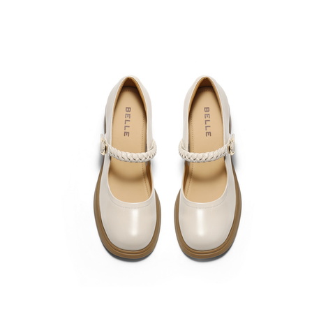 百丽优雅时装玛丽珍鞋女2025春新商场同款显瘦方跟单鞋3A6A8AQ5