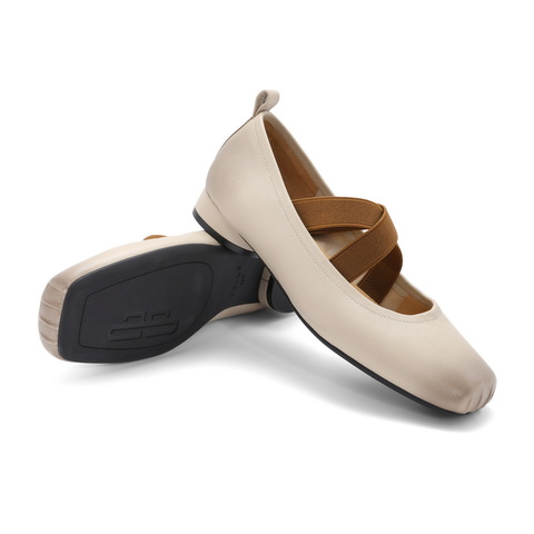 百丽气质淑女玛丽珍鞋女25春新真皮时尚芭蕾风单鞋B1R1DAQ5