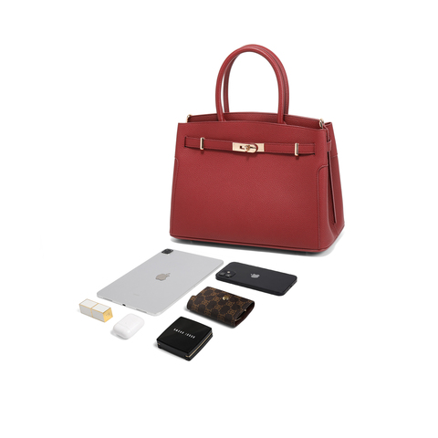 百丽包包女25春鎏金岁月高级质感铂金包单肩斜挎手提包X7242AX5