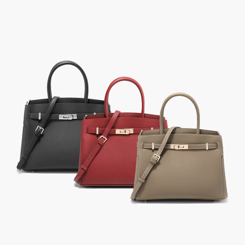 百丽包包女25春鎏金岁月高级质感铂金包单肩斜挎手提包X7242AX5