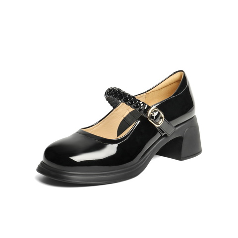 百丽优雅时装玛丽珍鞋女2025春新商场同款显瘦方跟单鞋3A6A8AQ5