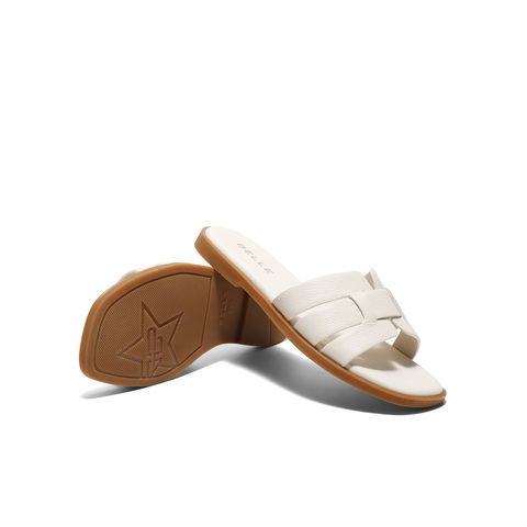 百丽简约编织拖鞋女2025夏新商同款舒适平跟可外穿拖鞋D6F1DBT5