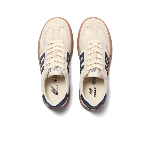 百丽跑道德训鞋女2025春新撞色复古运动跑鞋Z7J1DAM5