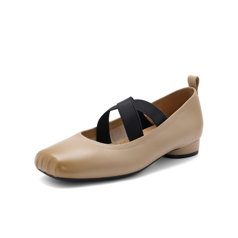 百丽气质淑女玛丽珍鞋女25春新真皮时尚芭蕾风单鞋B1R1DAQ5