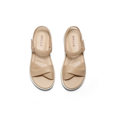 百丽宽条带休闲凉鞋女2025夏新商场同款真皮厚底凉鞋D6N2DBL5