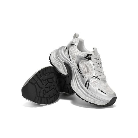 百丽拼接潮流老爹鞋女2025春新时尚厚底运动休闲鞋B2524AM5