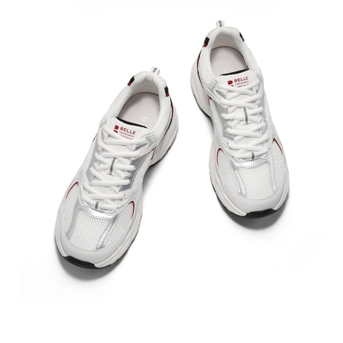 百丽网面透气老爹鞋男2025夏商场同款厚底跑步休闲运动鞋8QH01BM5