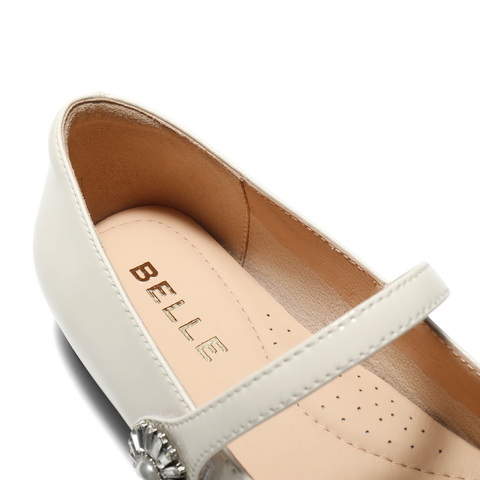 百丽气质玛丽珍鞋女2025春新商场同款真皮方头单鞋D7P1DAQ5