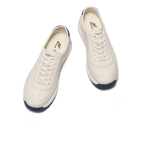 百丽百搭小白鞋男2025新夏商场同款牛皮革休闲德训运动鞋8SY01BM5