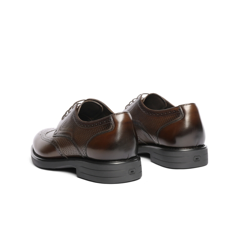 百丽布洛克雕花商务鞋男2025新款春牛皮打孔透气正装皮鞋7TN01AM5