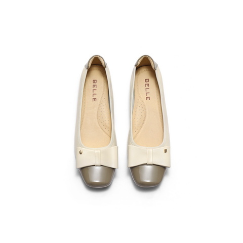 百丽舒适软底平底便鞋女2025春新商场同款真皮通勤单鞋D8G1DAQ5