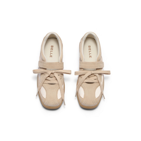 百丽运动风休闲玛丽珍鞋女2025春新魔术贴休闲德训鞋D8N1DAA5