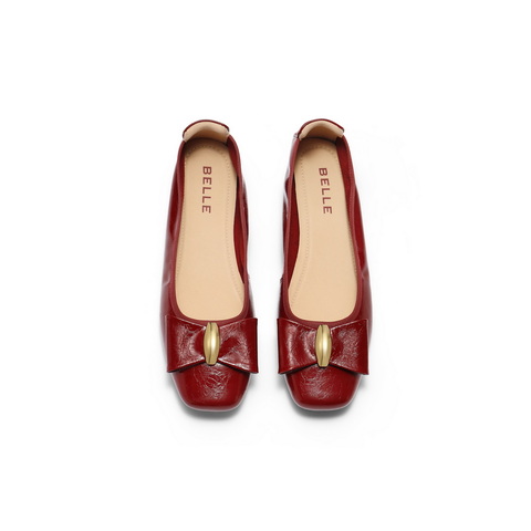 百丽柔软平底便鞋女2025春新商场同款真皮通勤单鞋D8B1DAQ5