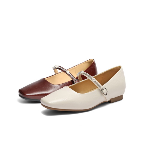 百丽复古玛丽珍鞋女2025春新商场同款气质小方头单鞋D8F1DAQ5