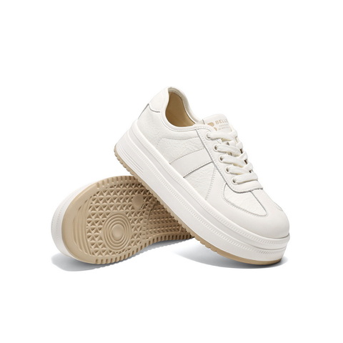 百丽休闲圆头板鞋2025春新增高厚底小白鞋B2529AM5